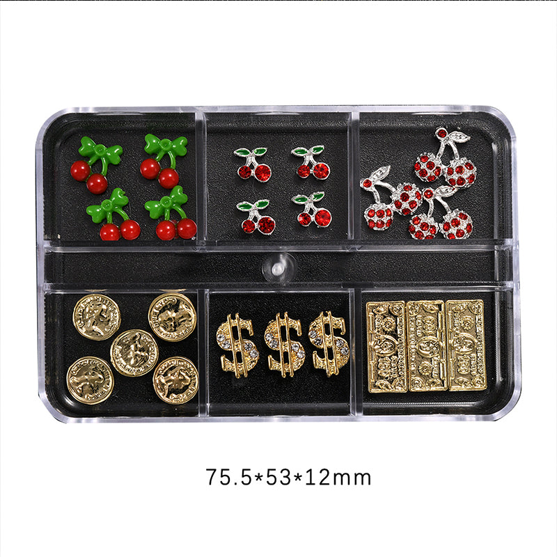 Slot Nail Rhinestone Cerise