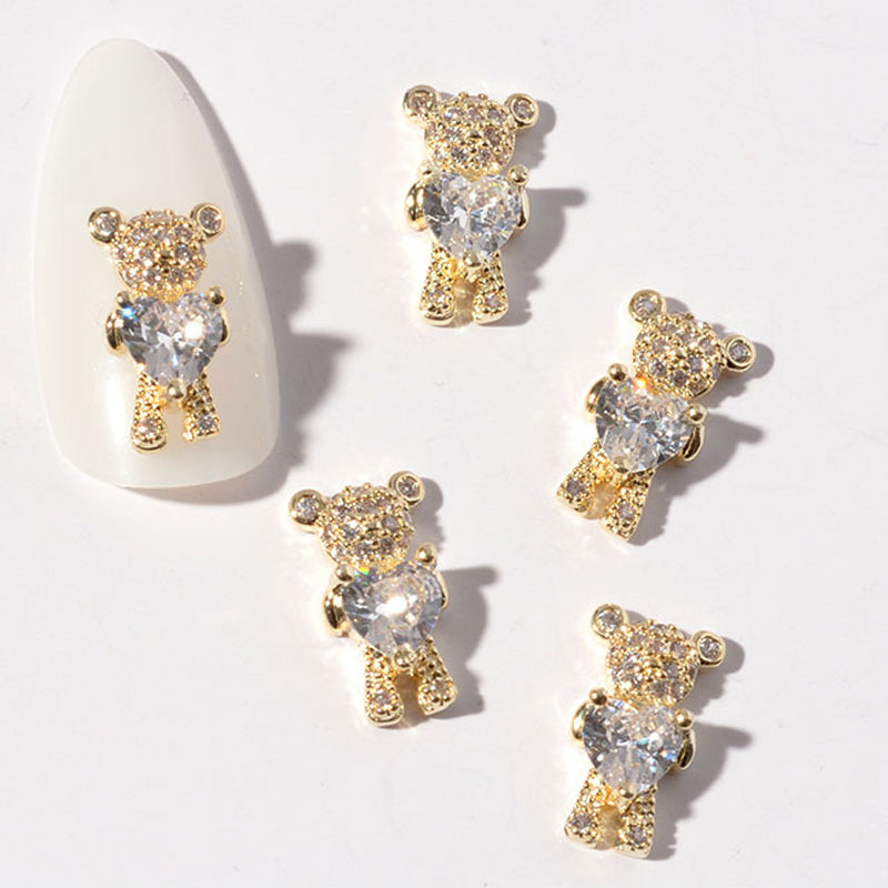 Bear Rhinestone Gold