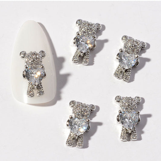 Bear Rhinestone Silver