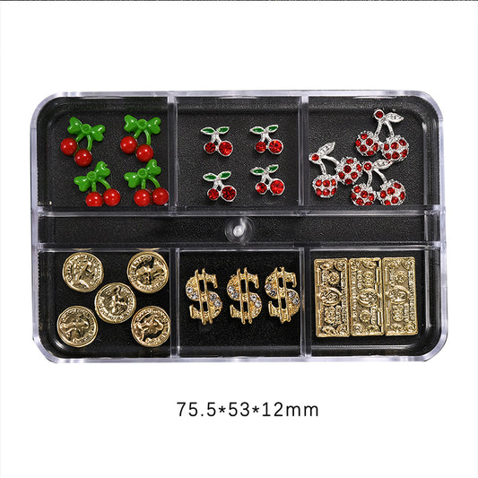 Slot Nail Rhinestone Cerise