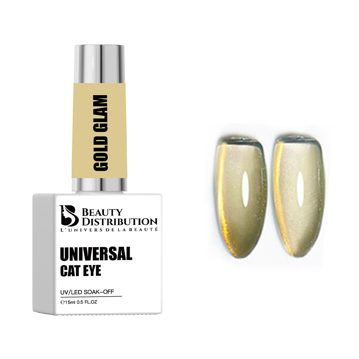 Vernis Gel Cat Eye Universal Gold Glam 15ml