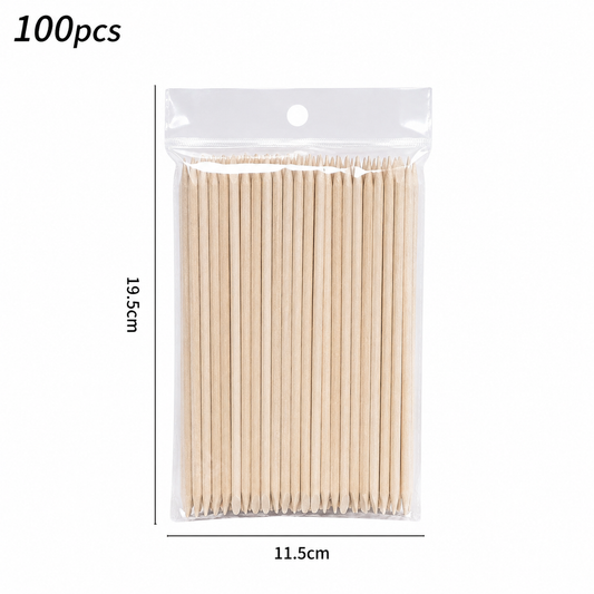 Lot de 100 bâtonnets de manucure en bois (150 mm),