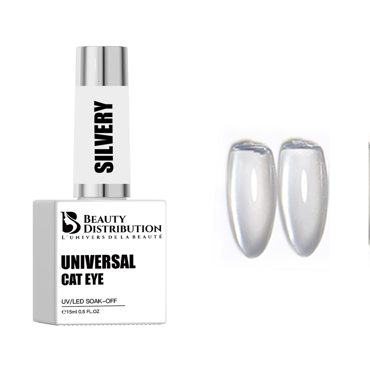 Vernis Gel Cat Eye Universal Silver 15ml