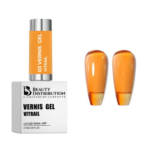 Vernis Gel UV/LED Vitrail Orange N°03 15ml
