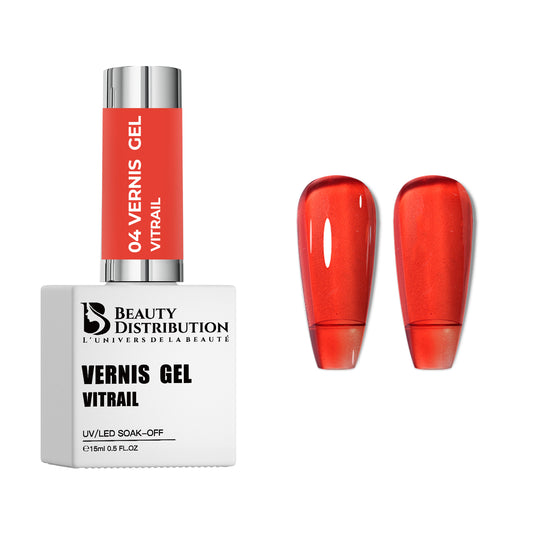 Vernis Gel UV/LED Vitrail Rouge N°04 15ml