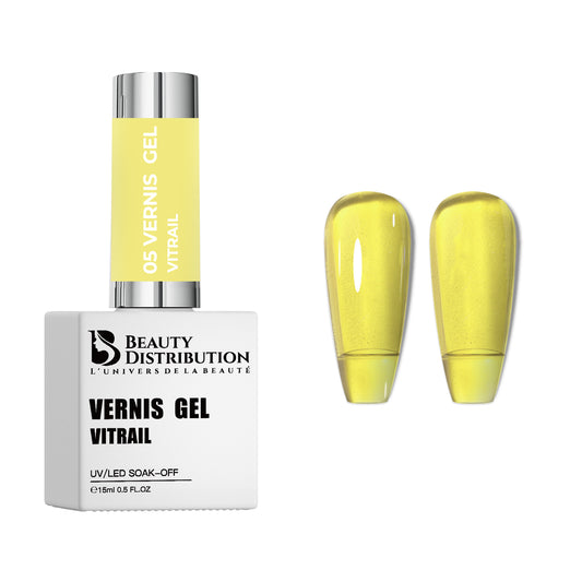 Vernis Gel UV/LED Vitrail Jaune Clair N°05 15ml